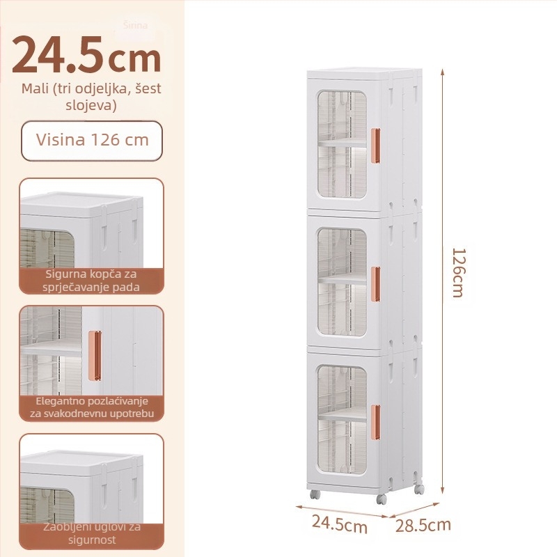 Ormar za pohranu u dnevnoj sobi, kućanski ormarić za dječje igračke bez ugradnje, sklopivi ormarić za grickalice, plastični ormarić za pohranu