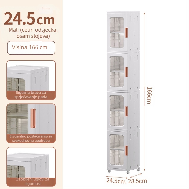 Ormar za pohranu u dnevnoj sobi, kućanski ormarić za dječje igračke bez ugradnje, sklopivi ormarić za grickalice, plastični ormarić za pohranu