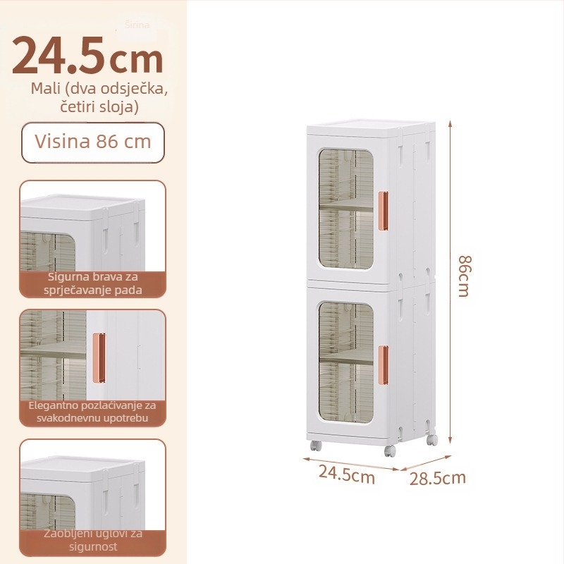 Ormar za pohranu u dnevnoj sobi, kućanski ormarić za dječje igračke bez ugradnje, sklopivi ormarić za grickalice, plastični ormarić za pohranu