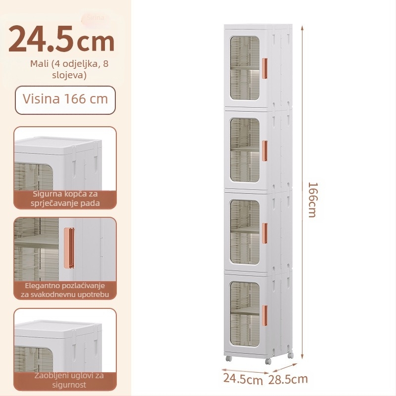 Ormar za pohranu u dnevnoj sobi, kućanski ormarić za dječje igračke bez ugradnje, sklopivi ormarić za grickalice, plastični ormarić za pohranu