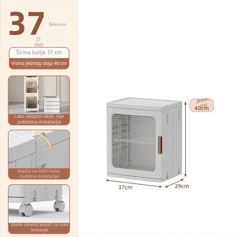 Ormar za pohranu u dnevnoj sobi, kućanski ormarić za dječje igračke bez ugradnje, sklopivi ormarić za grickalice, plastični ormarić za pohranu