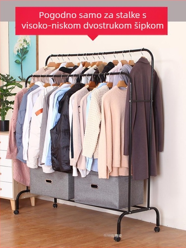 Visoka i niska dvostruka vješalica za šipku, navlaka za spavaću sobu, podna navlaka otporna na prašinu, prozirna odjeća, navlaka otporna na prašinu, pohrana kaputa
