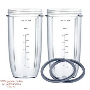Za pribor za noževe sokovnika od 900 W, šalice 916 ml, 640 ml i 455 ml
