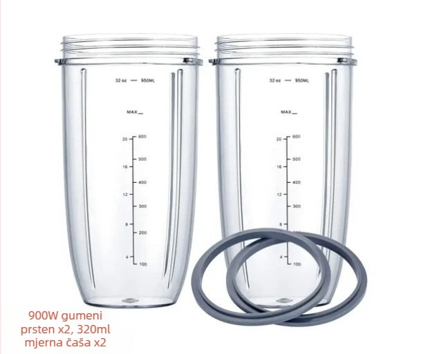 Za pribor za noževe sokovnika od 900 W, šalice 916 ml, 640 ml i 455 ml