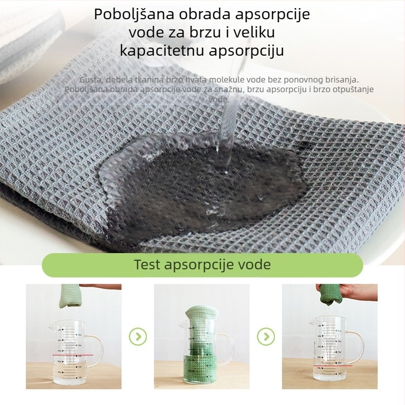 Prekogranična kućna kuhinja, čista pamučna krpa za pranje posuđa, vafl kuhinjska krpa, kuhinjska krpa za četiri vrste, salveta