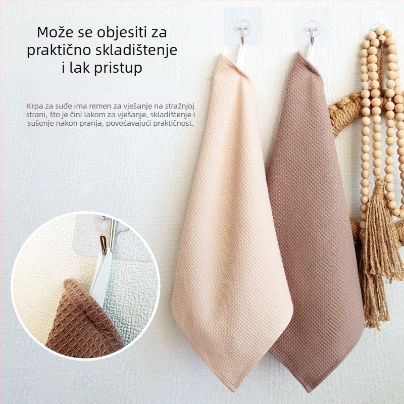 Prekogranična kućna kuhinja, čista pamučna krpa za pranje posuđa, vafl kuhinjska krpa, kuhinjska krpa za četiri vrste, salveta