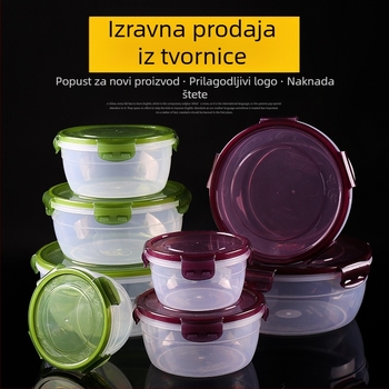 Prekogranični zadebljani plastični set za povrće, prehrambena kvaliteta, velikog kapaciteta, zatvorena kutija, kuhinjska okrugla posuda za povrće, za mikrovalnu pećnicu