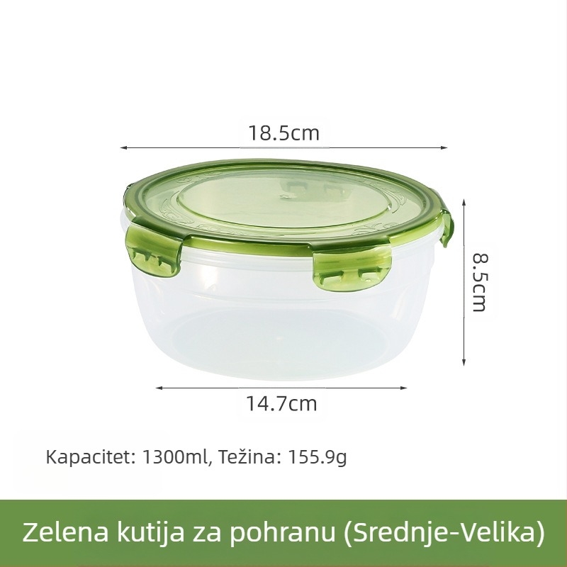 Prekogranični zadebljani plastični set za povrće, prehrambena kvaliteta, velikog kapaciteta, zatvorena kutija, kuhinjska okrugla posuda za povrće, za mikrovalnu pećnicu