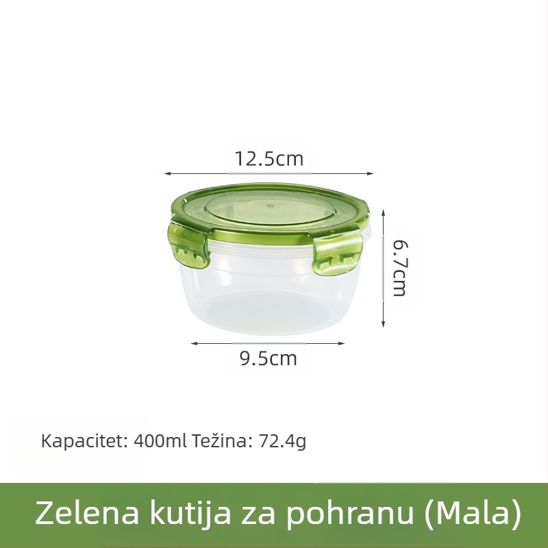 Prekogranični zadebljani plastični set za povrće, prehrambena kvaliteta, velikog kapaciteta, zatvorena kutija, kuhinjska okrugla posuda za povrće, za mikrovalnu pećnicu