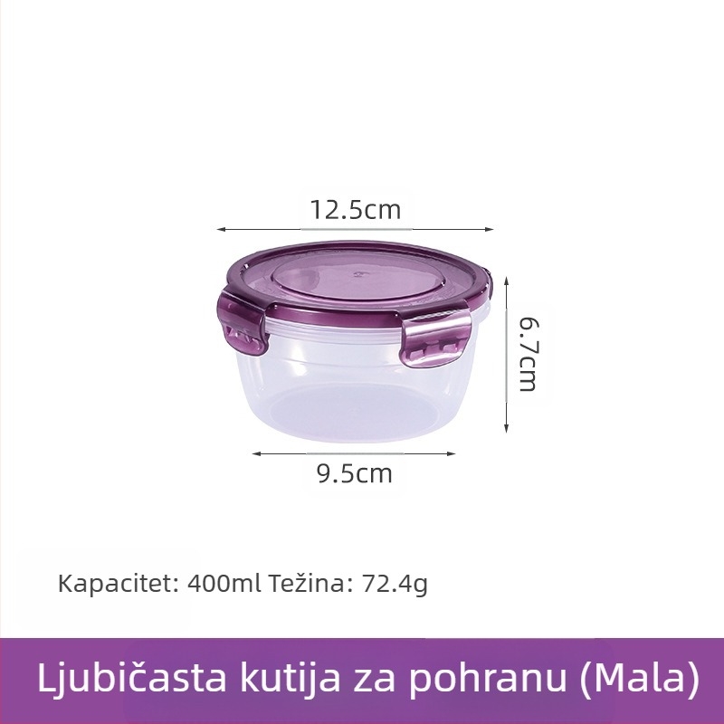 Prekogranični zadebljani plastični set za povrće, prehrambena kvaliteta, velikog kapaciteta, zatvorena kutija, kuhinjska okrugla posuda za povrće, za mikrovalnu pećnicu