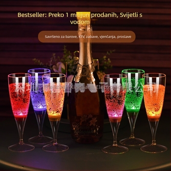 Kreativna LED svjetleća čaša za KTV bar, plastična čaša za šampanjac, vinski koktel, prehrambena čaša za vino, božićni poklon