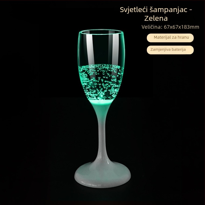Kreativna LED svjetleća čaša za KTV bar, plastična čaša za šampanjac, vinski koktel, prehrambena čaša za vino, božićni poklon