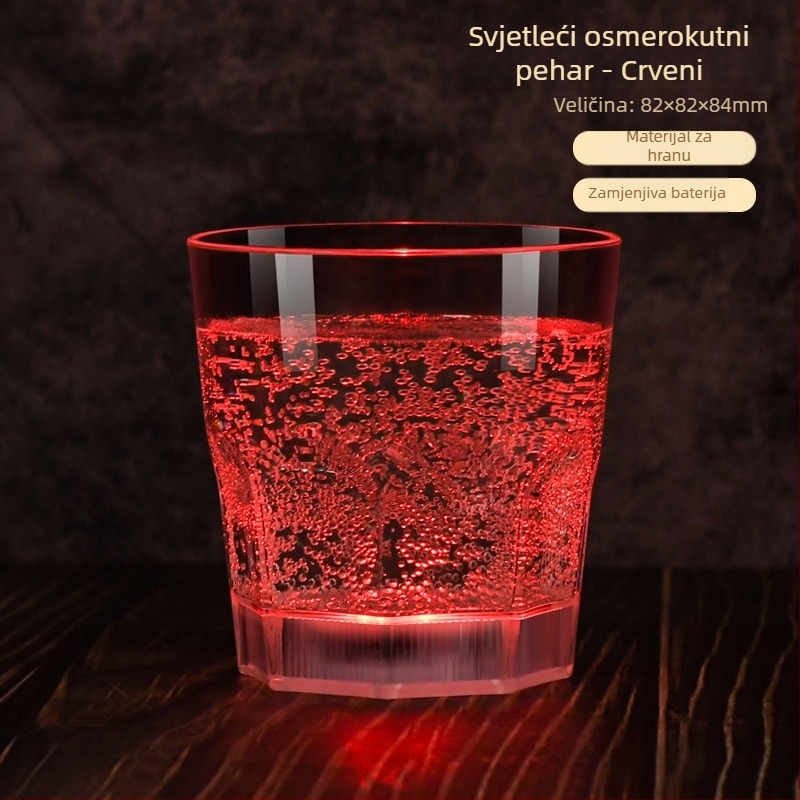 Kreativna LED svjetleća čaša za KTV bar, plastična čaša za šampanjac, vinski koktel, prehrambena čaša za vino, božićni poklon