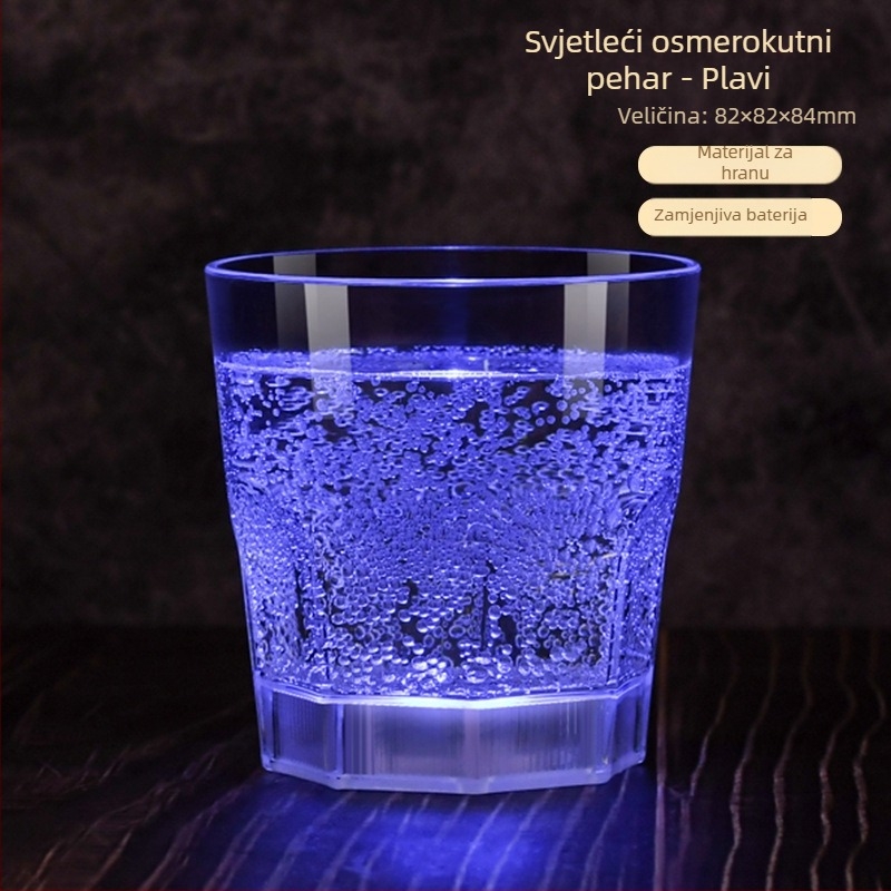 Kreativna LED svjetleća čaša za KTV bar, plastična čaša za šampanjac, vinski koktel, prehrambena čaša za vino, božićni poklon