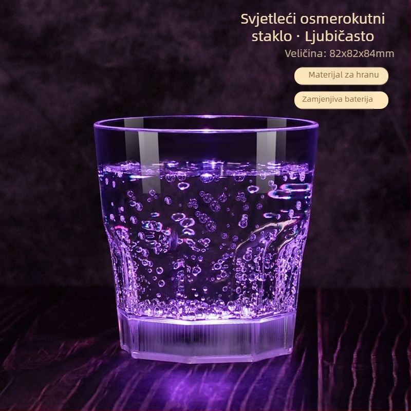 Kreativna LED svjetleća čaša za KTV bar, plastična čaša za šampanjac, vinski koktel, prehrambena čaša za vino, božićni poklon