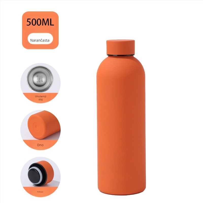 Gumena boja Sportska vakuumska čaša za boce s malim ustima, dvoslojna vakuumska čaša od nehrđajućeg čelika 304, vruća američka čaša za boce s malim ustima