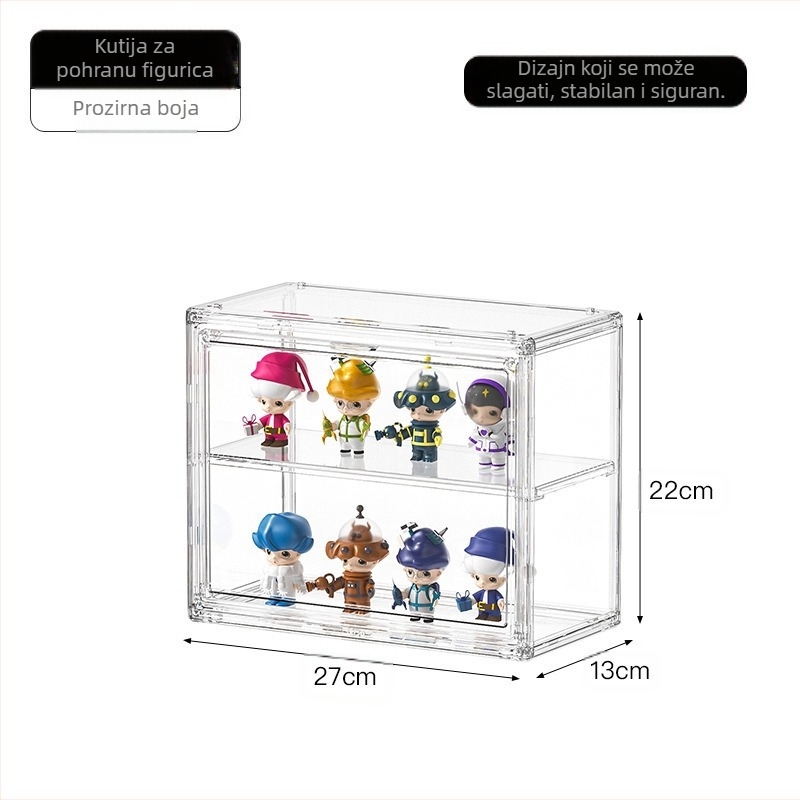 Luksuzna prozirna magnetska kutija za apsorpciju u vreći za pohranu artefakata, pristupačna luksuzna polica za pohranu, platnena vitrina otporna na prašinu