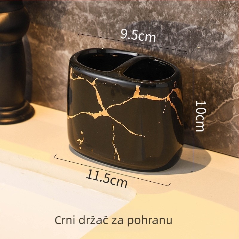 Europski stil, modni držač za četkice za zube, kućanski, kupaonski, mramorni uzorak, keramički, kozmetički, za parove