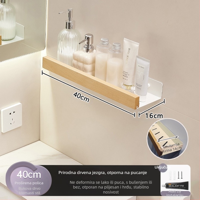 Stalak za odlaganje WC školjke u krem stilu, prošireni stalak za WC školjke bez bušilica, stalak za odlaganje umivaonika za WC školjke