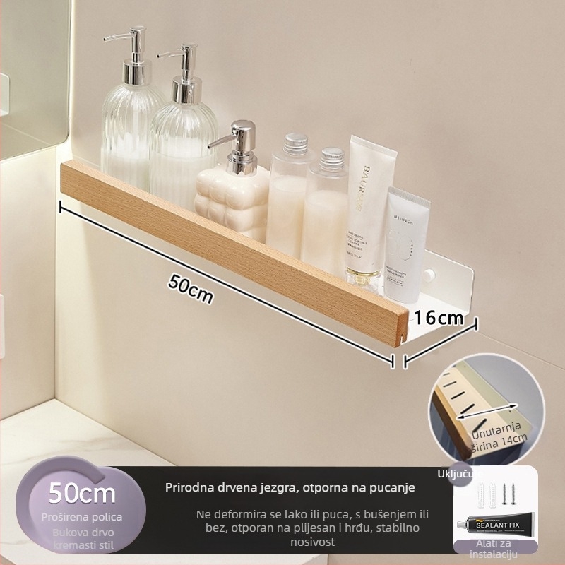 Stalak za odlaganje WC školjke u krem stilu, prošireni stalak za WC školjke bez bušilica, stalak za odlaganje umivaonika za WC školjke