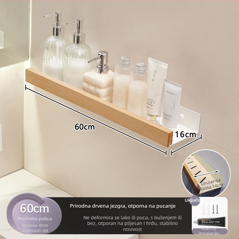 Stalak za odlaganje WC školjke u krem stilu, prošireni stalak za WC školjke bez bušilica, stalak za odlaganje umivaonika za WC školjke