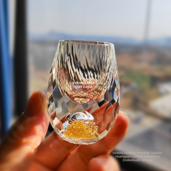 Veleprodaja zlatne folije za bijelo vino, kristalne čaše za kućanstvo, male veličine, jednodijelne, metak, kineski stil, Yipin Jiangshan Jinshan, čaša za vino