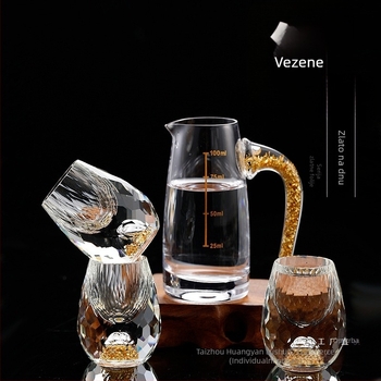 Veleprodaja zlatne folije za bijelo vino, kristalne čaše za kućanstvo, male veličine, jednodijelne, metak, kineski stil, Yipin Jiangshan Jinshan, čaša za vino