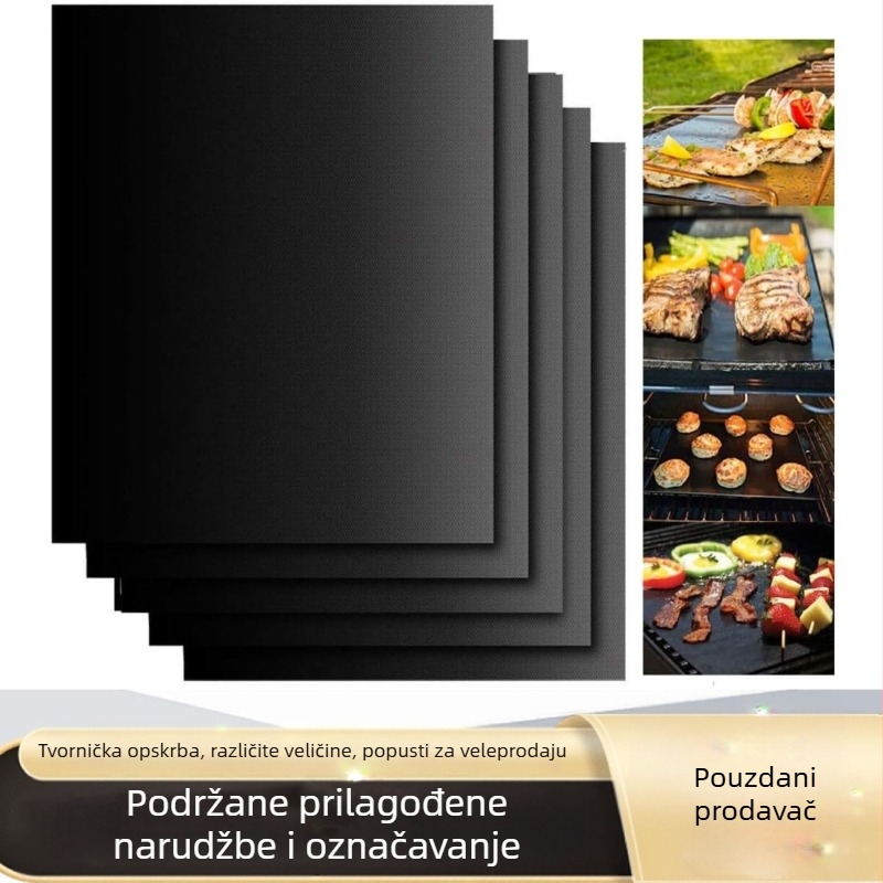 Podloga za roštilj, otporna na visoke temperature, podloga otporna na ulje, kućanska teflonska podloga, neprianjajuća podloga za roštilj, podloga za pećnicu