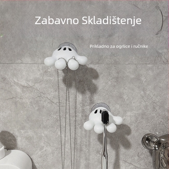 Kreativni crtani futrola za četkicu za zube s motivom dlana, kućanski kupaonski zidni stalak za pohranu bez bušilica, bešavni stalak za pohranu s kukom