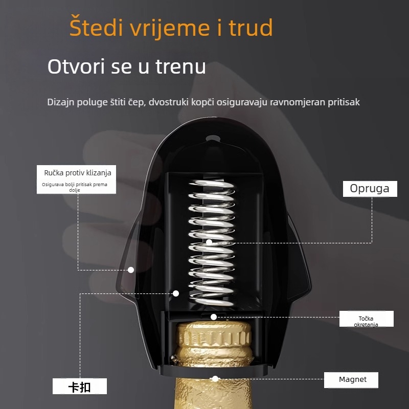 Otvarač za boce Penguin s prešom, zatvoreni čep za crno vino, kućni otvarač za pivske boce, višenamjenski kreativni kućanski model