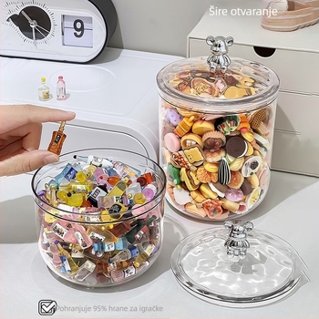 Igrajte pohranu gashapon ležati na podu mini lutka proso labavi hrpa glazbe akril prozirna kutija preslatka kanta za prašinu