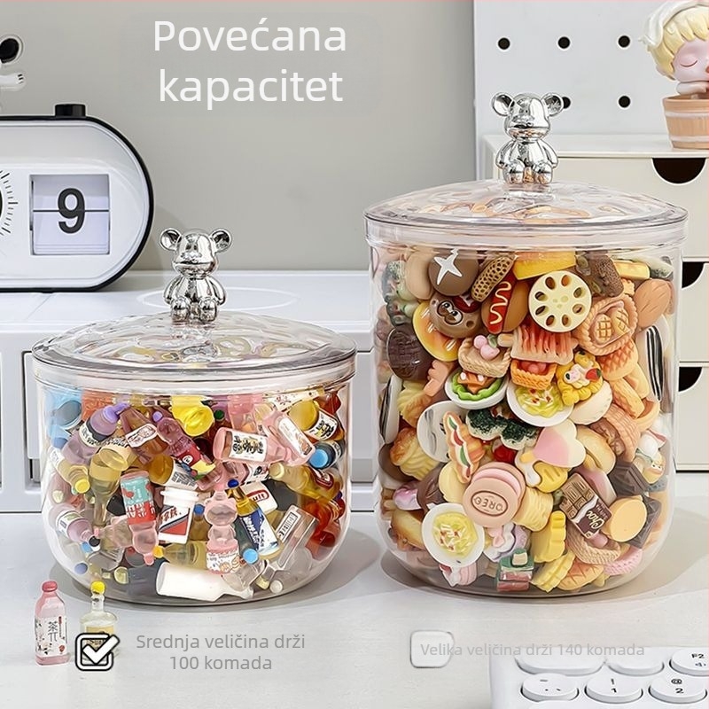 Igrajte pohranu gashapon ležati na podu mini lutka proso labavi hrpa glazbe akril prozirna kutija preslatka kanta za prašinu