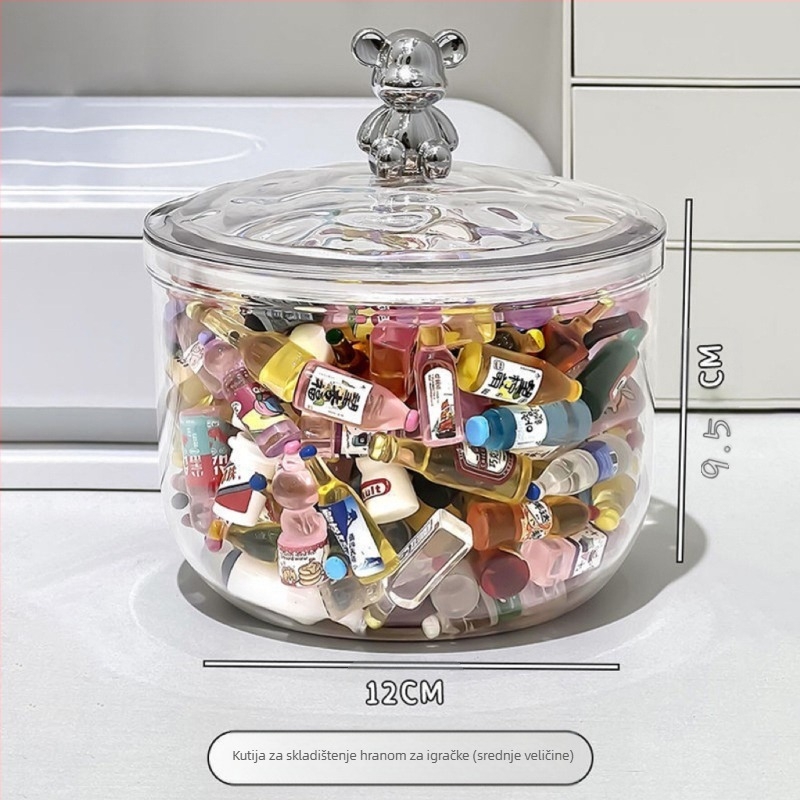 Igrajte pohranu gashapon ležati na podu mini lutka proso labavi hrpa glazbe akril prozirna kutija preslatka kanta za prašinu