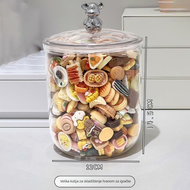 Igrajte pohranu gashapon ležati na podu mini lutka proso labavi hrpa glazbe akril prozirna kutija preslatka kanta za prašinu