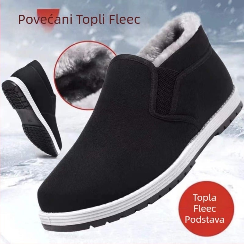 Stare pekinške platnene cipele, muške zimske tople pamučne cipele s flisom, mekani potplat, pamučne cipele za starije osobe, navlake za zadebljane tatine cipele