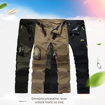Muške vanjske hlače za brzo sušenje, brzo sušeće hlače, odvojive vodootporne, otporne na vjetar, planinarske hlače, casual jurišne hlače, kratke hlače, promocija