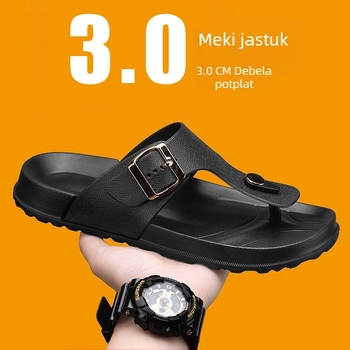 Muške japanke, ljeto 2025., novi stil japanki, debeli potplat, ležerne, neklizajuće, otporne na habanje, muške sandale za plažu, velike veličine
