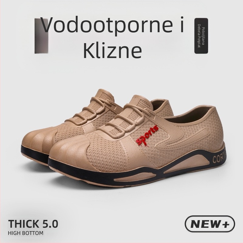 Prekogranične modne korejske muške kišne čizme za četiri godišnja doba za gradilište, vanjske vodootporne, neklizajuće kišne čizme, otporne na habanje, niske gumene cipele