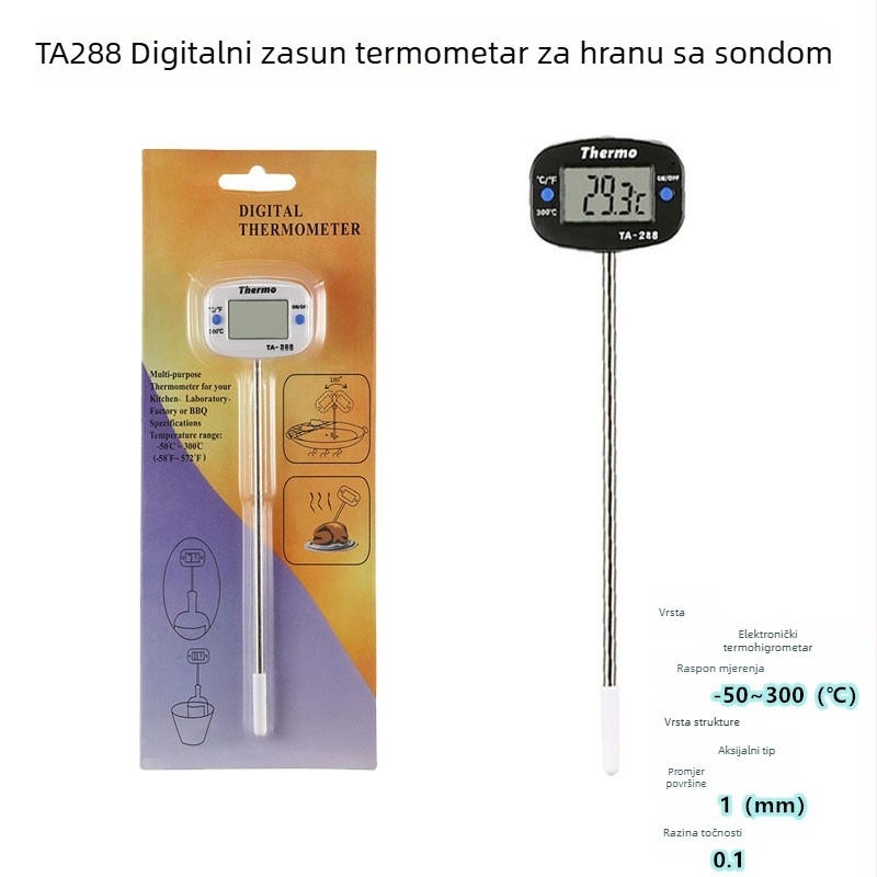 TP300 sonda za hranu, elektronički termometar, olovka za roštilj, BBQ, sobna temperatura, temperatura vode, temperatura ulja, mjerenje temperature plina za klima uređaj