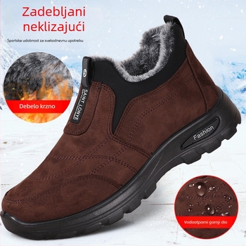 Prekogranične pamučne cipele Zimske muške cipele za sredovječne i starije muške cipele Pekinške platnene cipele Muške flisom podstavljene zadebljane tople cipele Muške cipele za starije osobe