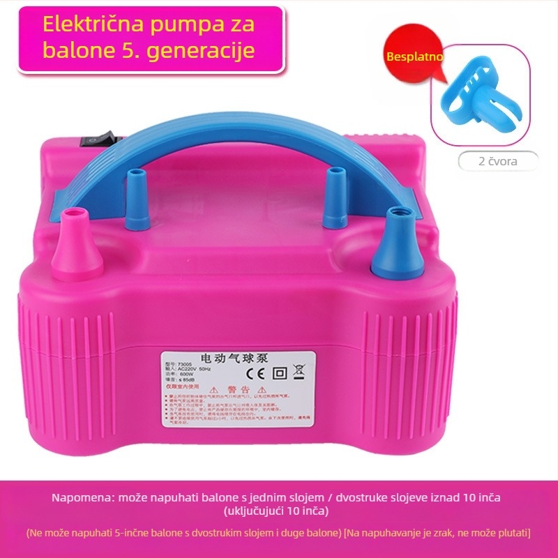 2025 novi dvoslojni balon električni napuhivač stroj za napuhavanje balona zračna pumpa automatski napuhivač dvostruki otvor pogledajte detalje