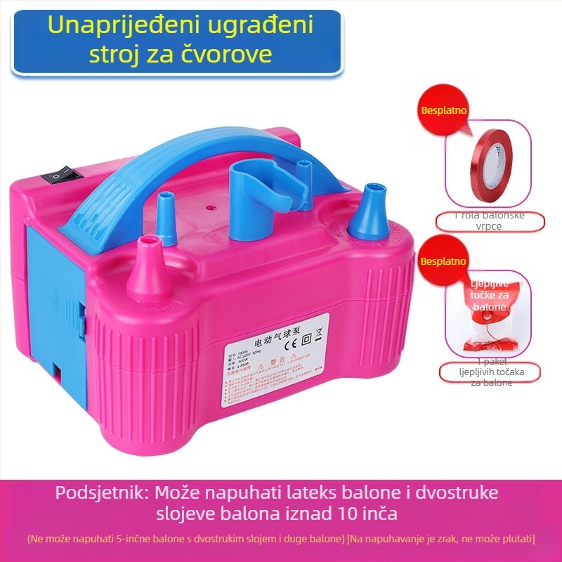 2025 novi dvoslojni balon električni napuhivač stroj za napuhavanje balona zračna pumpa automatski napuhivač dvostruki otvor pogledajte detalje