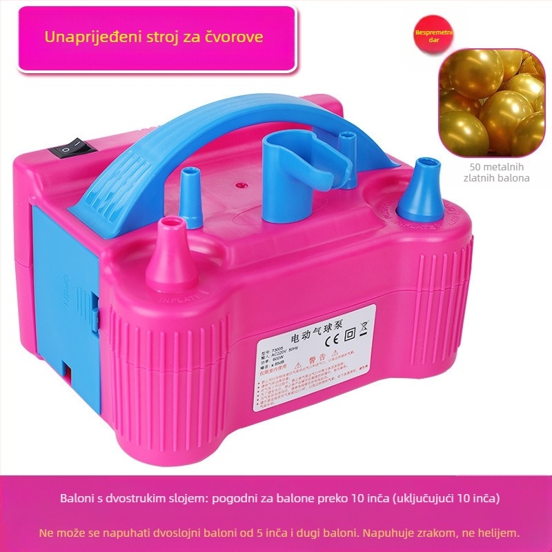 2025 novi dvoslojni balon električni napuhivač stroj za napuhavanje balona zračna pumpa automatski napuhivač dvostruki otvor pogledajte detalje