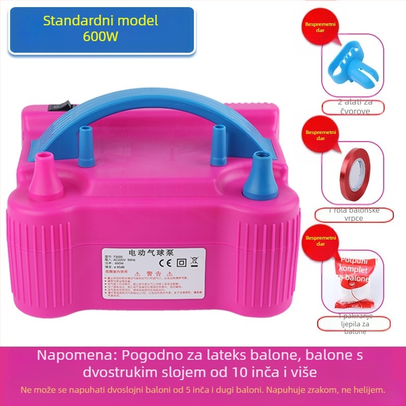 2025 novi dvoslojni balon električni napuhivač stroj za napuhavanje balona zračna pumpa automatski napuhivač dvostruki otvor pogledajte detalje