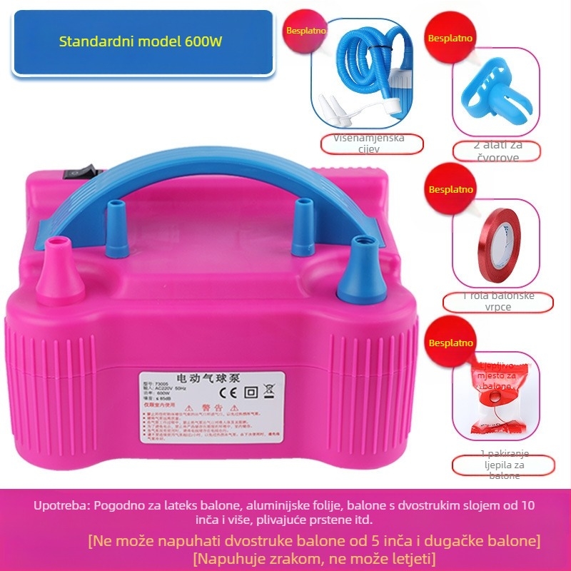 2025 novi dvoslojni balon električni napuhivač stroj za napuhavanje balona zračna pumpa automatski napuhivač dvostruki otvor pogledajte detalje