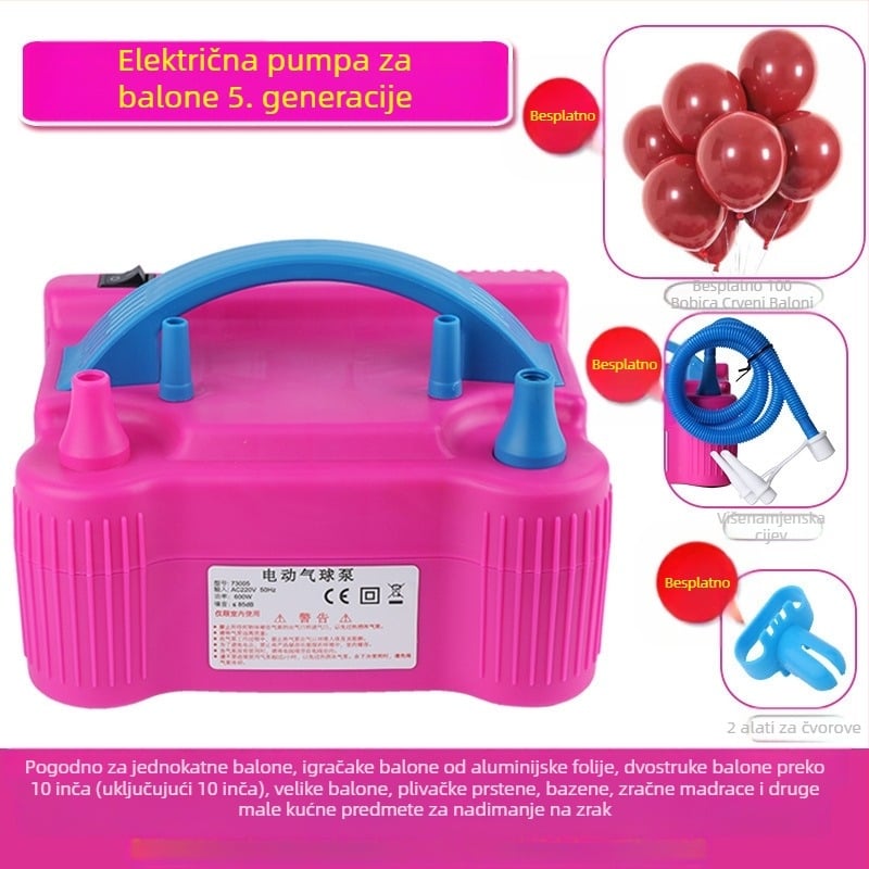 2025 novi dvoslojni balon električni napuhivač stroj za napuhavanje balona zračna pumpa automatski napuhivač dvostruki otvor pogledajte detalje