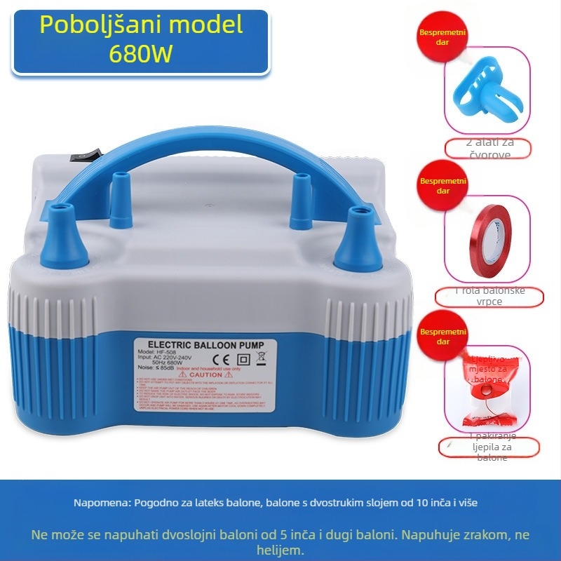 2025 novi dvoslojni balon električni napuhivač stroj za napuhavanje balona zračna pumpa automatski napuhivač dvostruki otvor pogledajte detalje