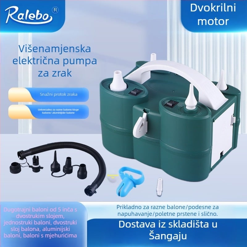2025 novi dvoslojni balon električni napuhivač stroj za napuhavanje balona zračna pumpa automatski napuhivač dvostruki otvor pogledajte detalje