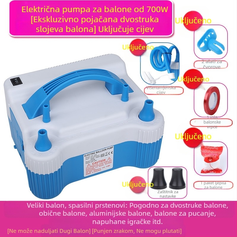 2025 novi dvoslojni balon električni napuhivač stroj za napuhavanje balona zračna pumpa automatski napuhivač dvostruki otvor pogledajte detalje