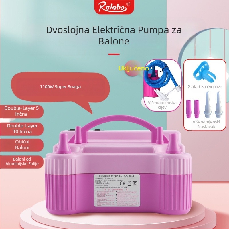 2025 novi dvoslojni balon električni napuhivač stroj za napuhavanje balona zračna pumpa automatski napuhivač dvostruki otvor pogledajte detalje